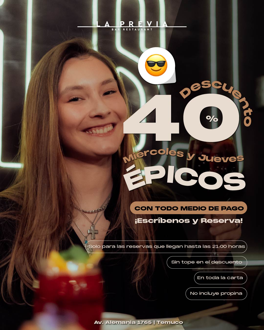 Promo Miércoles y Jueves - 40% off