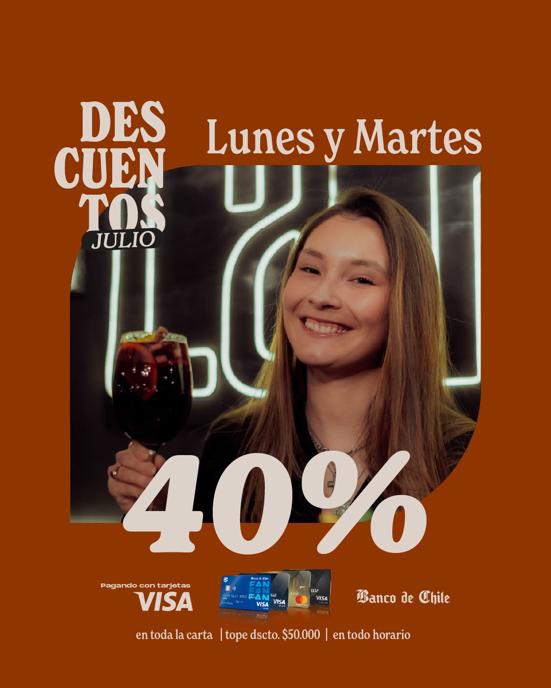 Promo VISA Banco de Chile - 40% off
